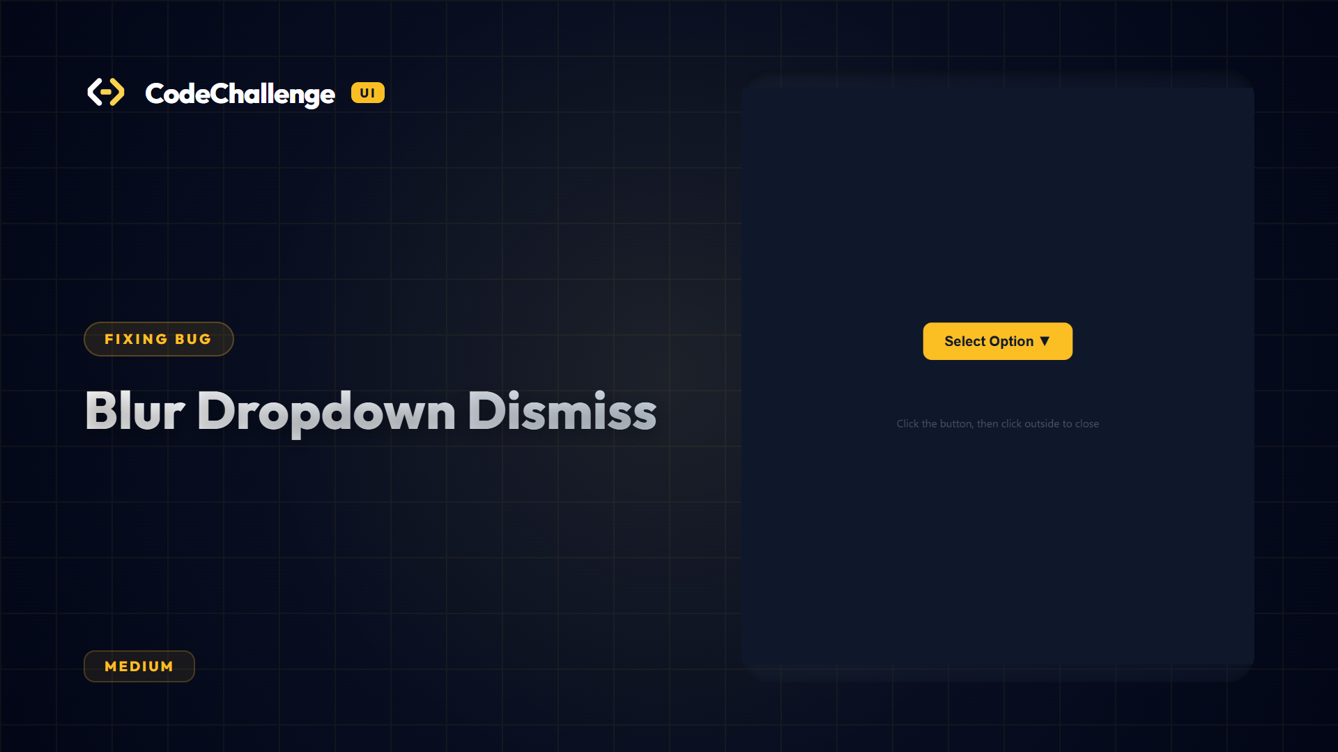 Blur Dropdown Dismiss