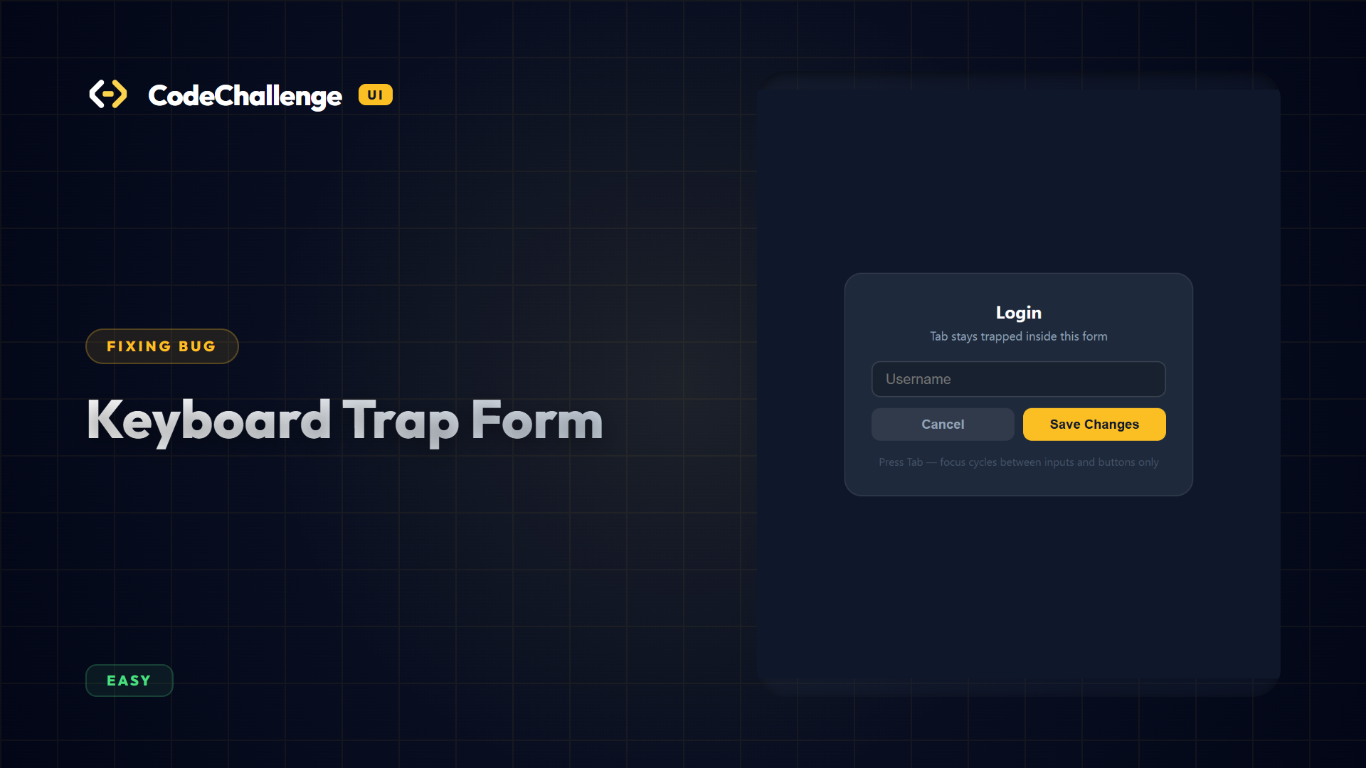 Keyboard Trap Form
