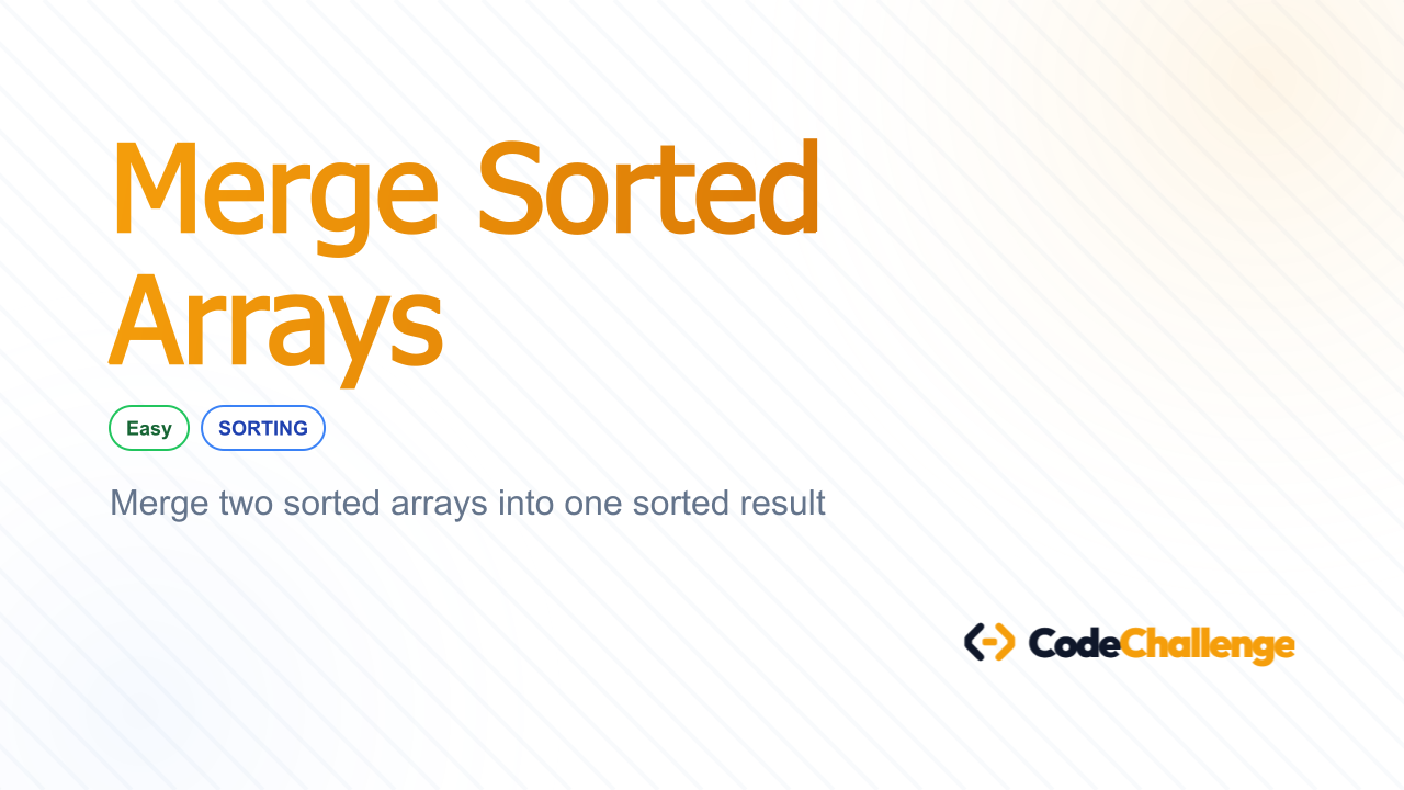 Merge Sorted Arrays Challenge (with Explanation)