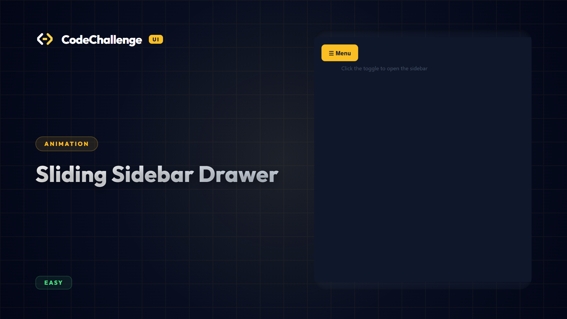 Sliding Sidebar Drawer